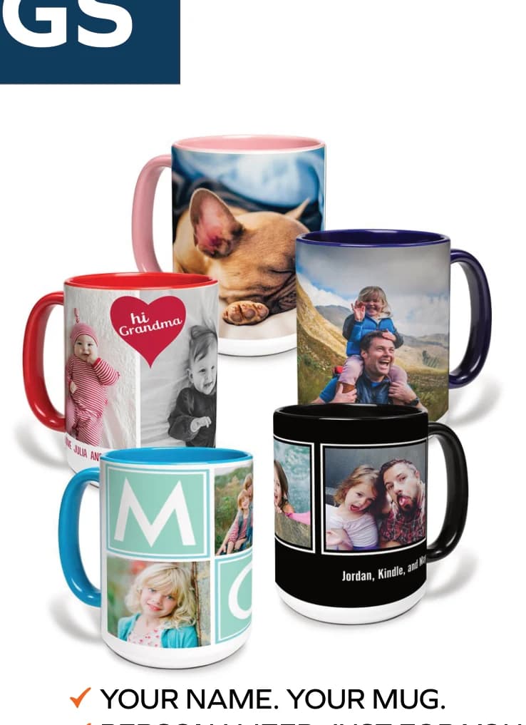 Custom printed mugs